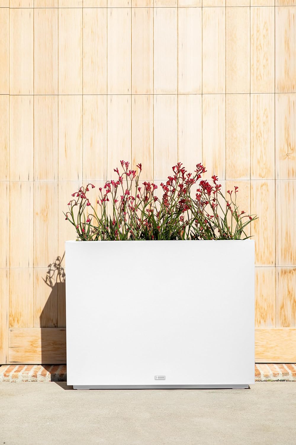 Veradek Span Plastic Box Series Planter - Tall Rectangular, White, All-Weather Resistant, Removable Insert Bucket, Modern Design, Indoor/Outdoor Use