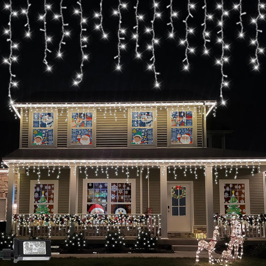 QITONG 800 LED Icicle Lights White
