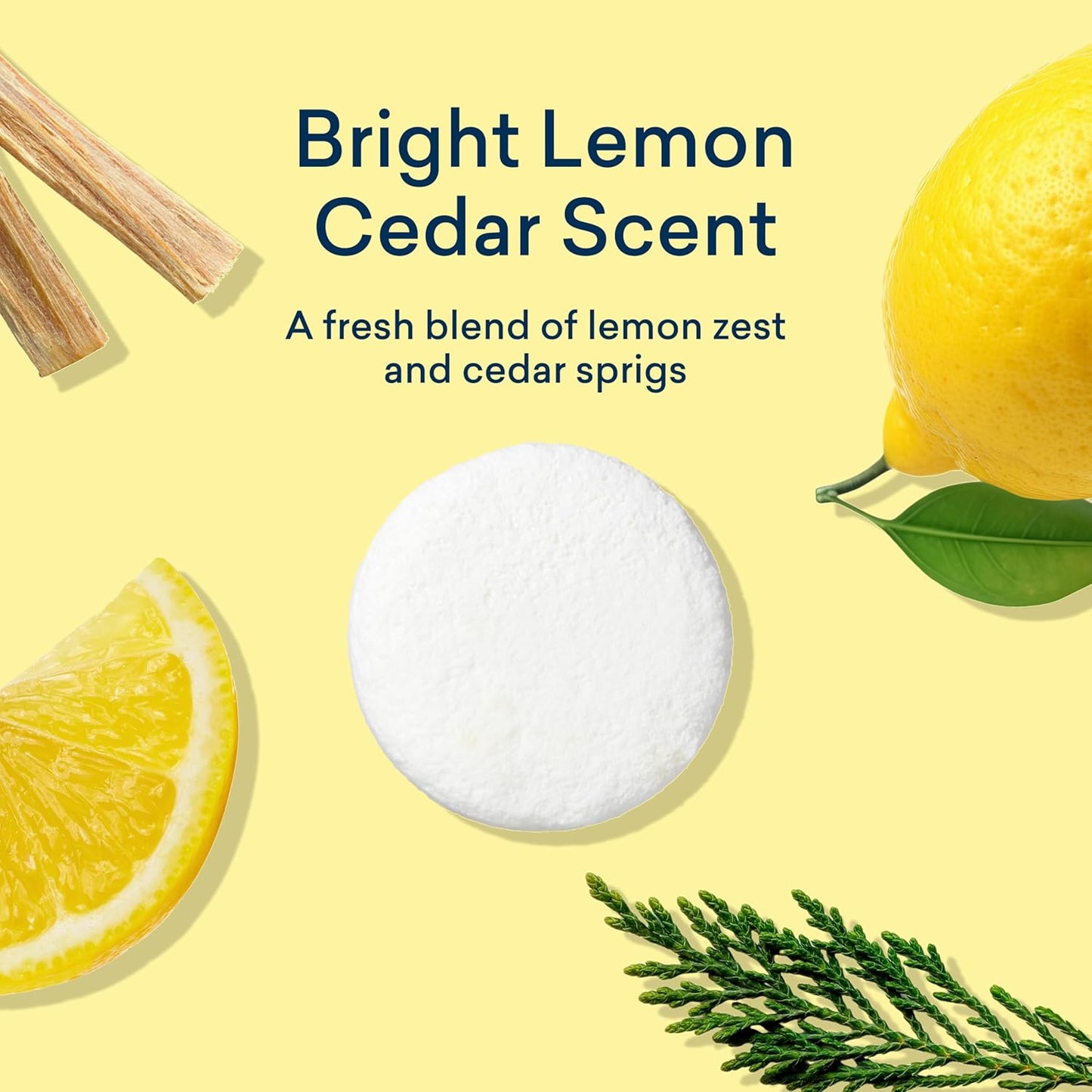 BLUELAND Toilet Bowl Cleaner Tablets, Starter Set, 14 Count with Tin, Lemon Cedar, Plastic-Free, No Harsh Chemicals, Plant-Based