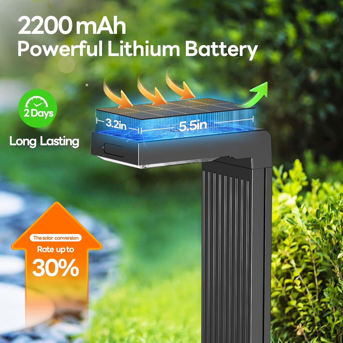 Solar Pathway Lights Outdoor 6Pack, 400LM Motion Sensor Walkway Lights with Warm/Cool White, 12H Lasting, IP65 Waterproof Solar Powered Landscape Lighting for Garden, Yard