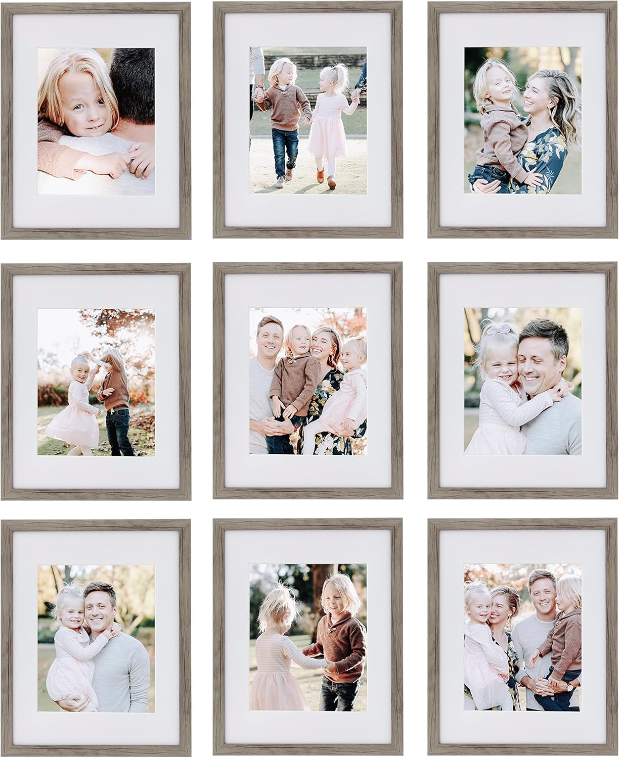 Sheffield Home 9 Piece Gallery Wall Frame Set, 11x14 Inch, Natural