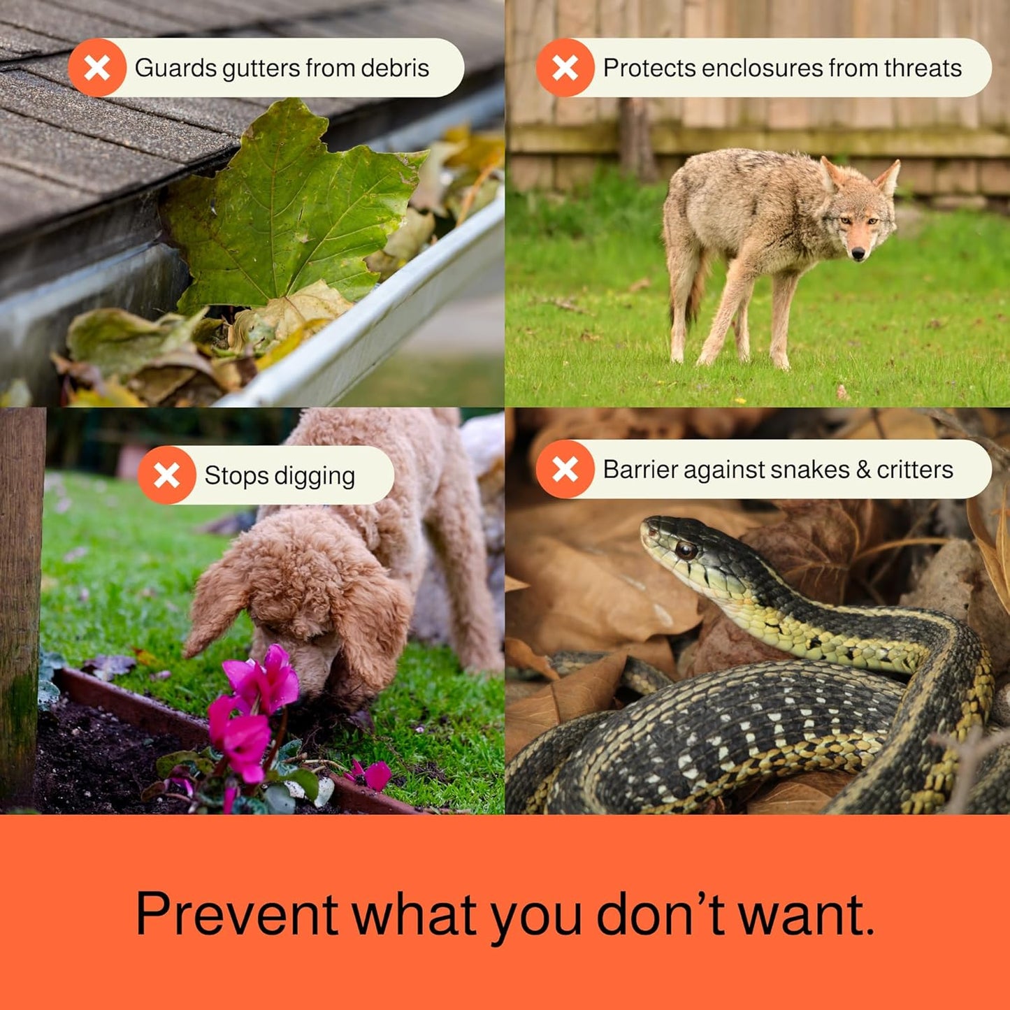 MaPorch Plastic Wire Mesh Fence - 2-Pack White 15.7 in x 10 ft - Durable Weather-Resistant Garden Fencing - Chicken Wire Fencing for Dogs Rabbits Poultry - Under Bed Blocker for Pets