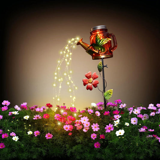 Solar Watering Can Light, Yard Outdoor Decor Lights, IP65 Waterproof, Hanging Hummingbird Garden Light, Outside Garden Flower Bed Decor, Women Gift, Birthday Gifts