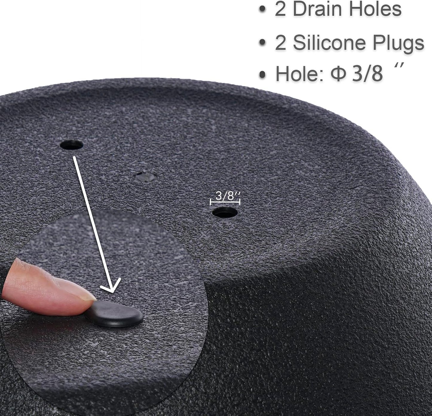 12 Inch 2 Pack Large Hanging Planters for Indoor Outdoor Plants, Plastic Hanging Basket Pots for House Plants Flowers, Black