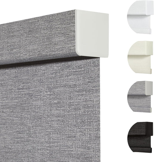 Persilux Blackout Roller Shades for Indoor Windows with Upgraded Cassette, Cordless Shades Window Blinds Pull Down for Doors, Easy to Install for Office/Living Room/Bedroom, Grey(43.5" W x 96" H)