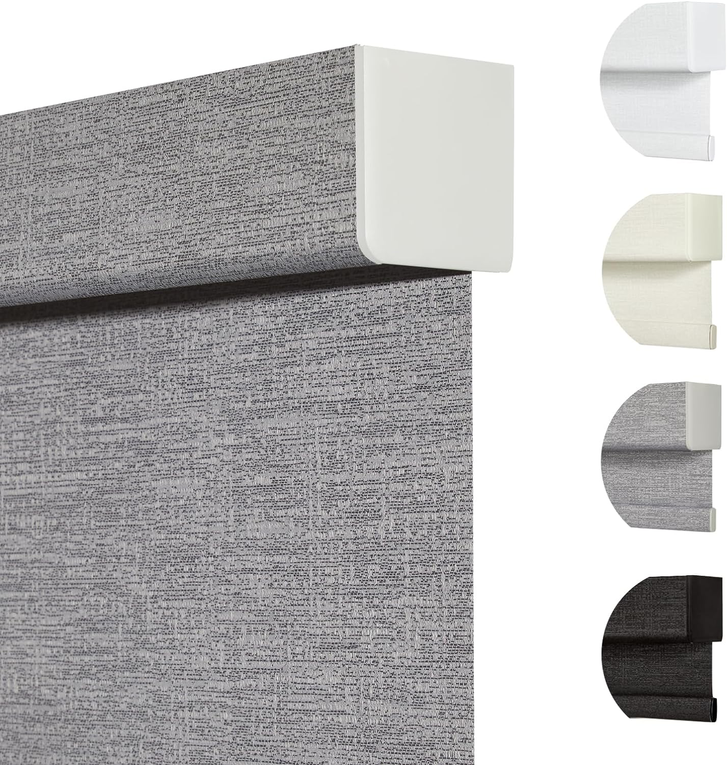 Persilux Blackout Roller Shades for Indoor Windows with Upgraded Cassette, Cordless Shades Window Blinds Pull Down for Doors, Easy to Install for Office/Living Room/Bedroom, Grey(35" W x 64" H)