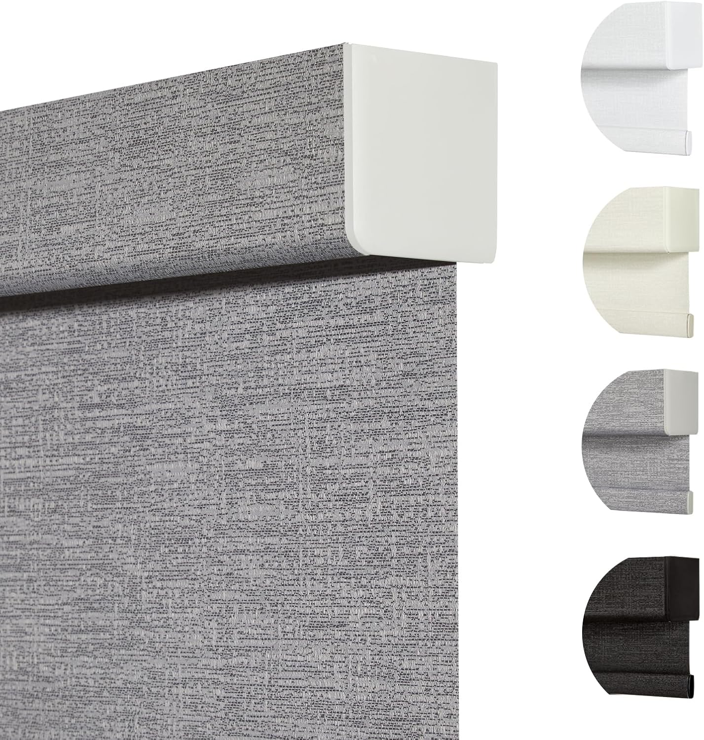 Persilux Blackout Roller Shades for Indoor Windows with Upgraded Cassette, Cordless Shades Window Blinds Pull Down for Doors, Easy to Install for Office/Living Room/Bedroom, Grey(39.5" W x 48" H)