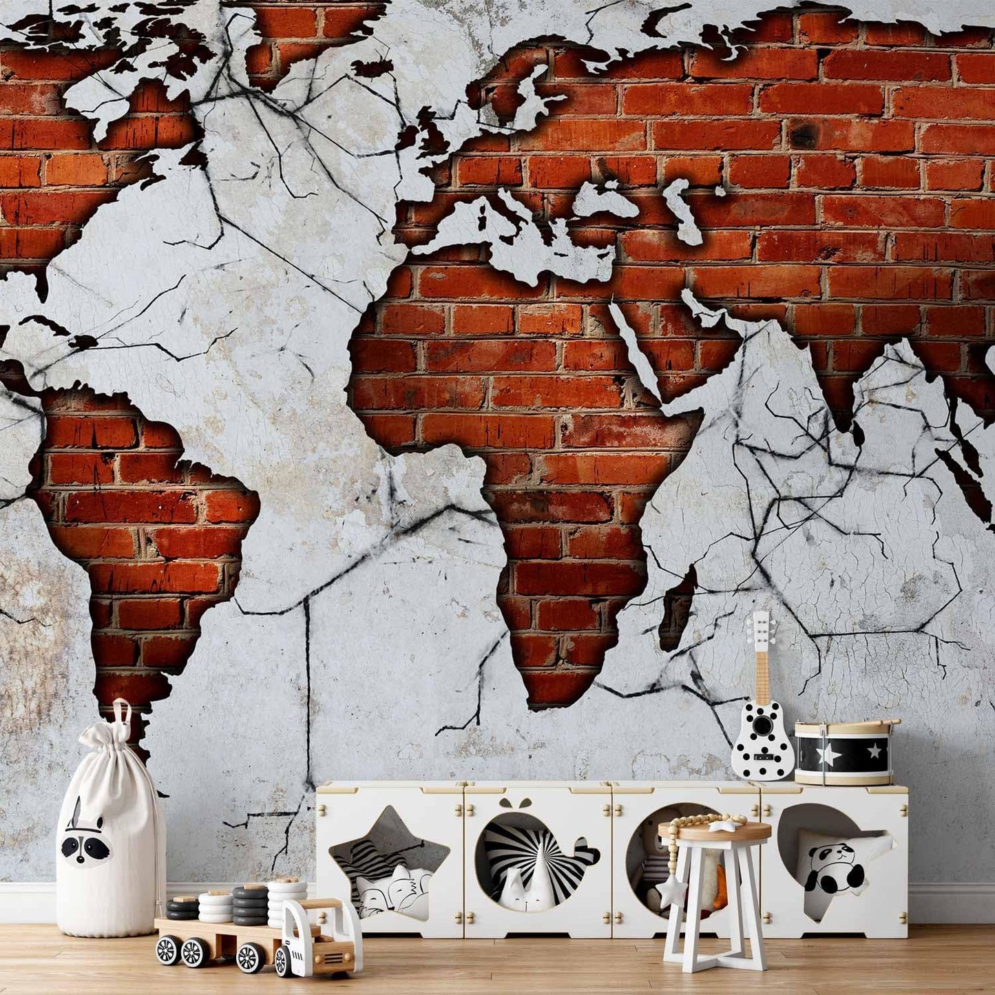 artgeist Wall Mural World Map 138x101 in - XXL Non-Woven Wallpaper Fleece Wall Decor Photo Print Picture Image Design Map of The World k-A-0495-a-a