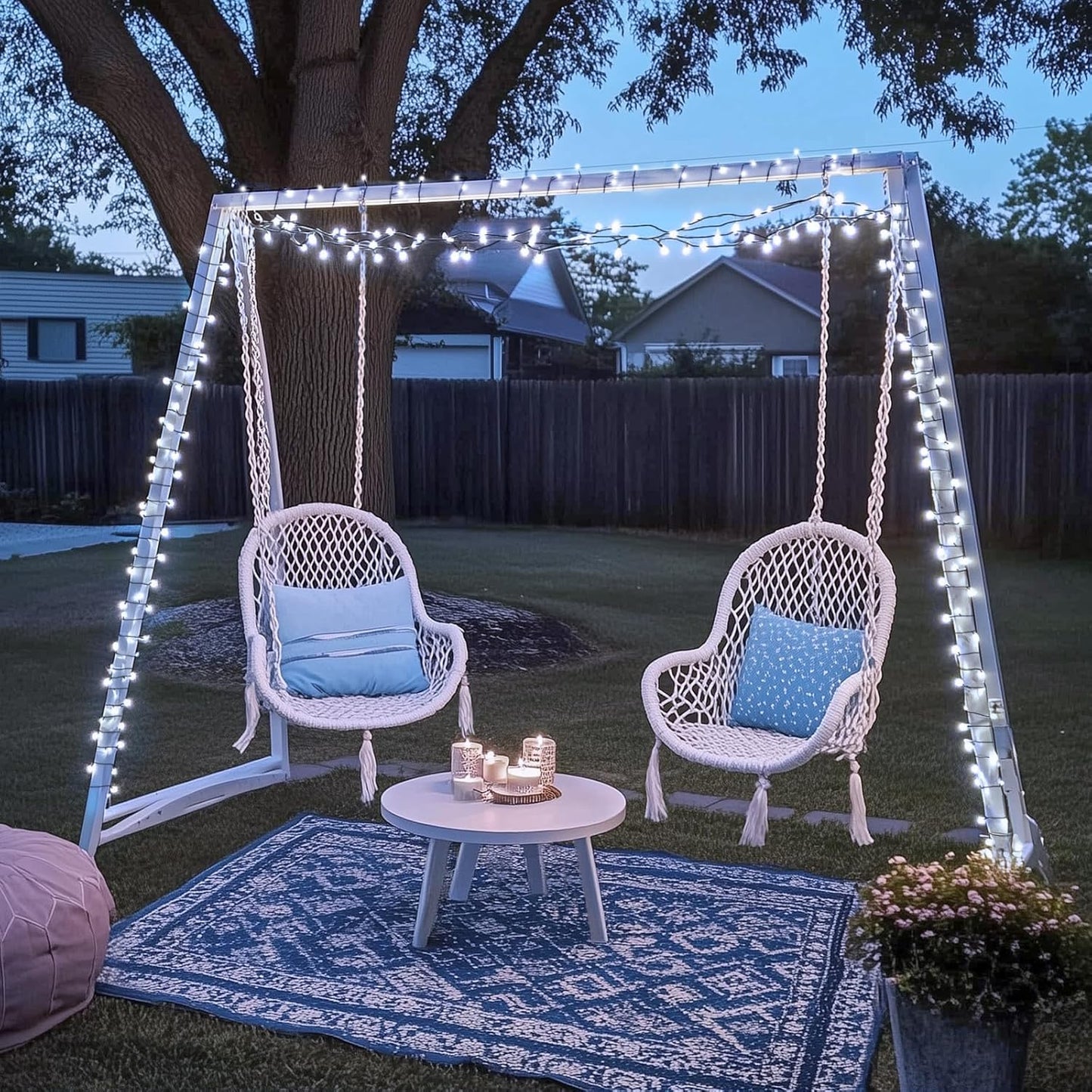 JMEXSUSS 200 LED White Christmas Lights Outdoor, 66ft Connectable Christmas Tree Lights Green Wire, 8 Modes Waterproof Christmas Twinkle String Lights Plug in for Xmas Wedding Party Indoor Decorations