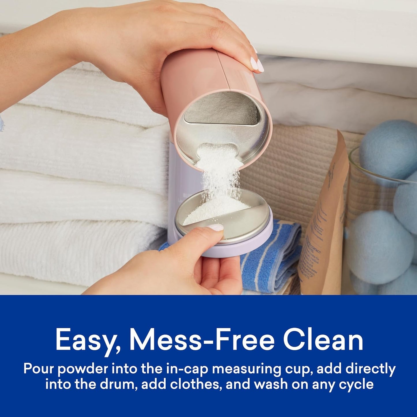 BLUELAND Oxi Laundry Booster Powder Refill 2-Pack, Fragrance Free & Clear, 50 Loads, 35.2 oz, Plastic-Free, Eco Friendly, Oxy Cleaner, Stain Remover