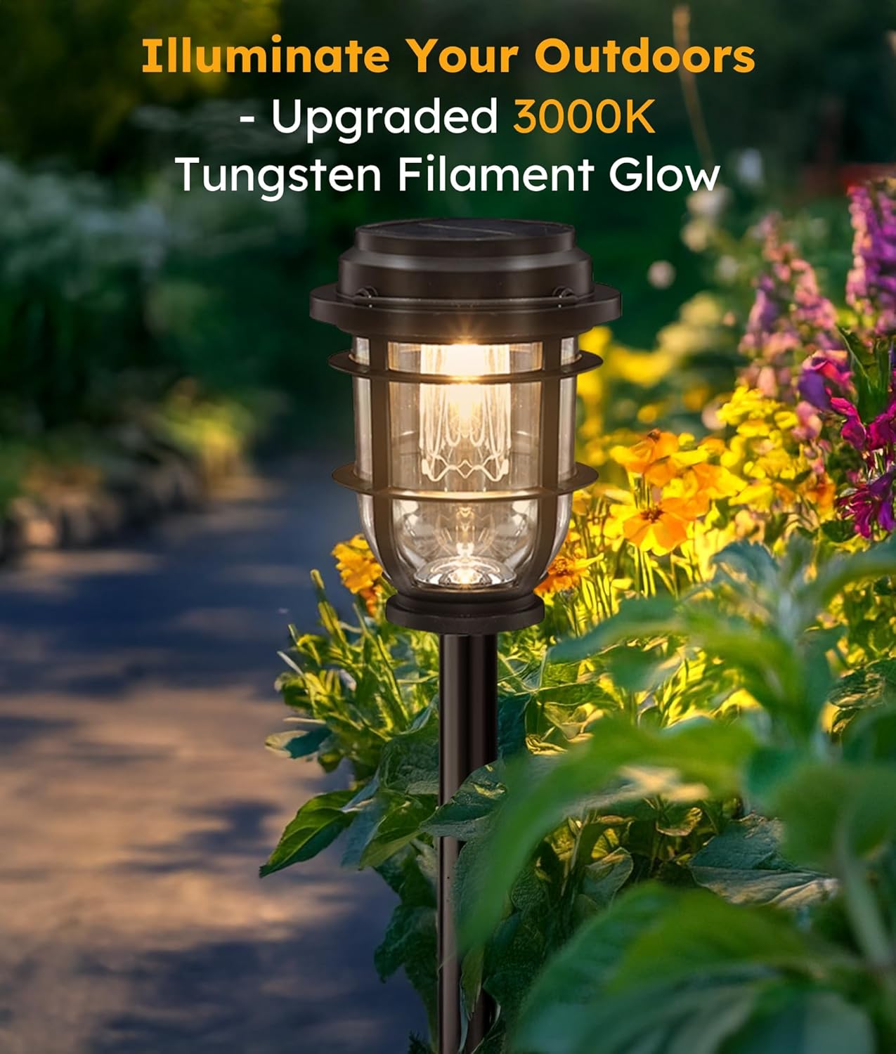 Solar Pathway Light, Bright Auto Garden Lights Decor - Durable Landscape Lighting for Lawn, Patio, Walkway, Driveway, Housewarming Gift Ideas