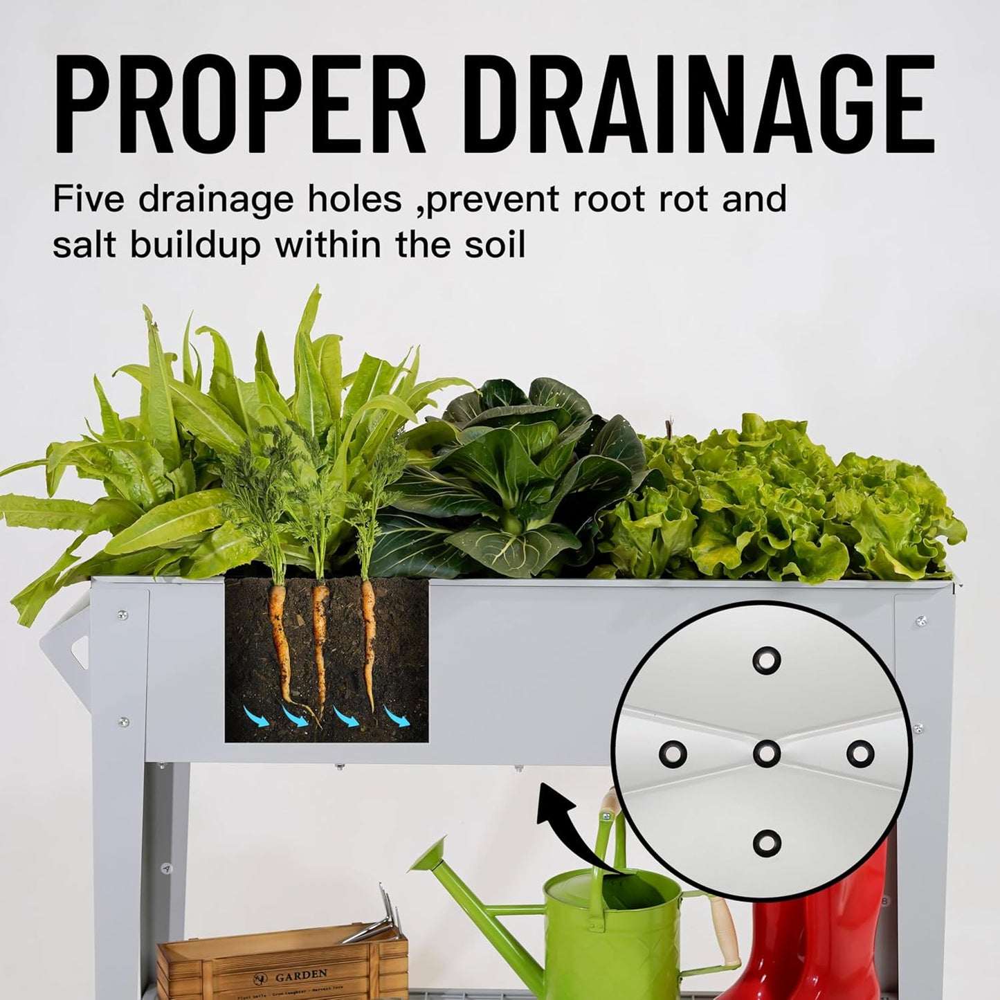 𝐑𝐚𝐢𝐬𝐞𝐝 𝐆𝐚𝐫𝐝𝐞𝐧 𝐁𝐞𝐝 𝐎𝐮𝐭𝐝𝐨𝐨𝐫 Elevate Herb Garden Planter Box Outdoor Raised Planter Box with Legs On Wheels for Vegetables Flower Tomato Patio Backyard