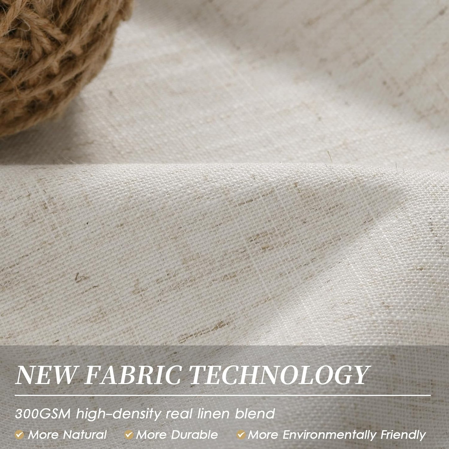 BOODII Linen Blackout Curtains for Bedroom 72 Inch Length 2 Panels Set Room Darkening Curtains Natural Beige Black Out Curtain Neutral Thermal Insulated Living Room Nursery Drapes Back Tab 52x72