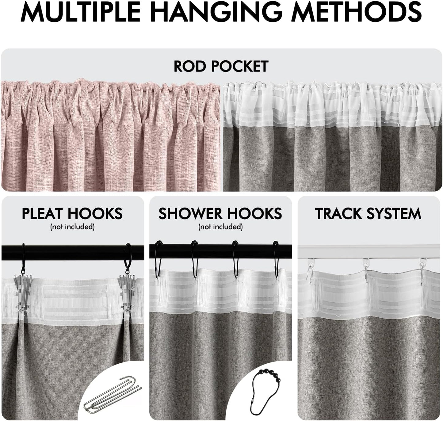 MIULEE Baby Pink 100% Blackout Linen Curtains 96 Inch 2 Panel Set Double Sided No Coating Pinch Pleated Back Tab Floor to Ceiling Black out Thermal Insulated Bedroom Living Room Darkening Window Drape
