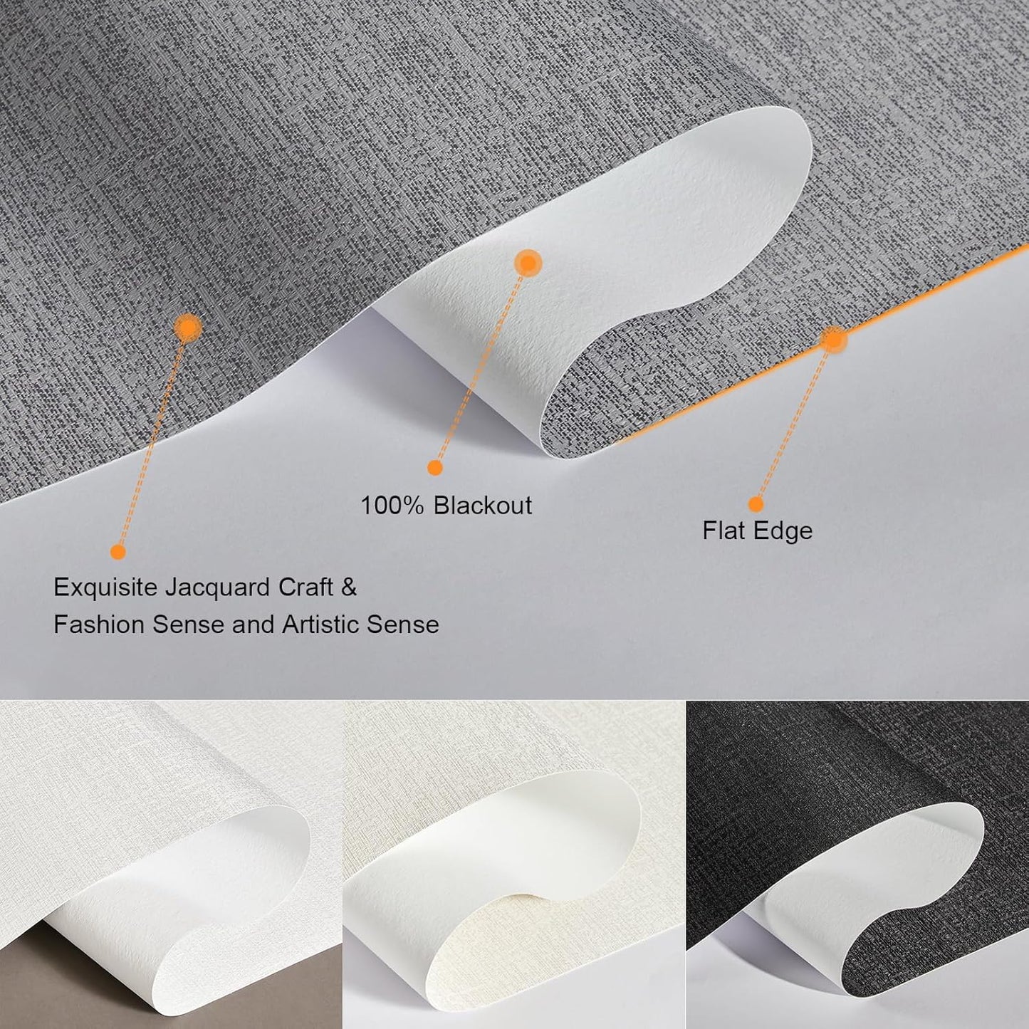 Persilux Blackout Roller Shades for Indoor Windows with Upgraded Cassette, Cordless Shades Window Blinds Pull Down for Doors, Easy to Install for Office/Living Room/Bedroom, Grey(17" W x 48" H)