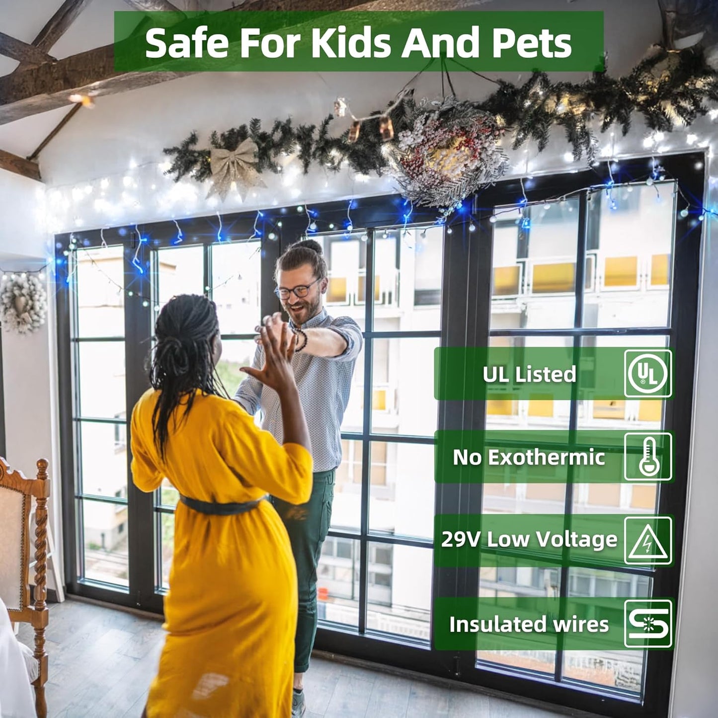 666 LED 66FT Icicle Lights Waterproof- 148 Drops 12 Modes Christmas Light with Memory Timer, Dimmable Christma TreeLights for Roof Balcony Holiday GiftsBlue & White