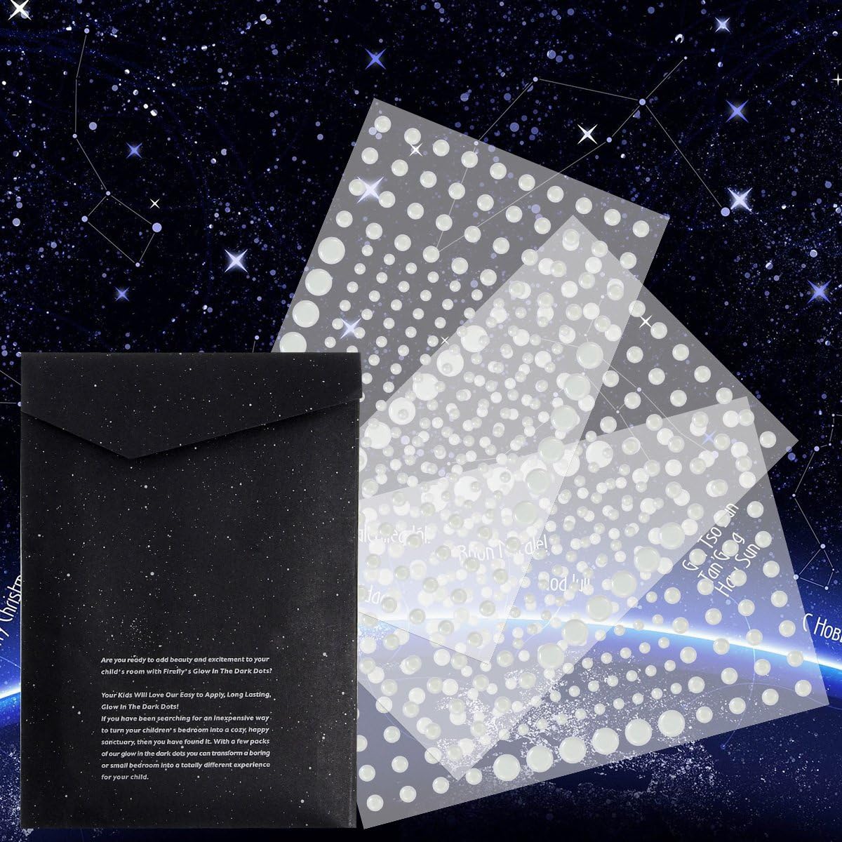 Realistic 3D Domed Glow in The Dark Stars,606 Dots for Starry Sky, Home Decor Stickers for Kids Bedding Room(606 Stars) (2*Green)