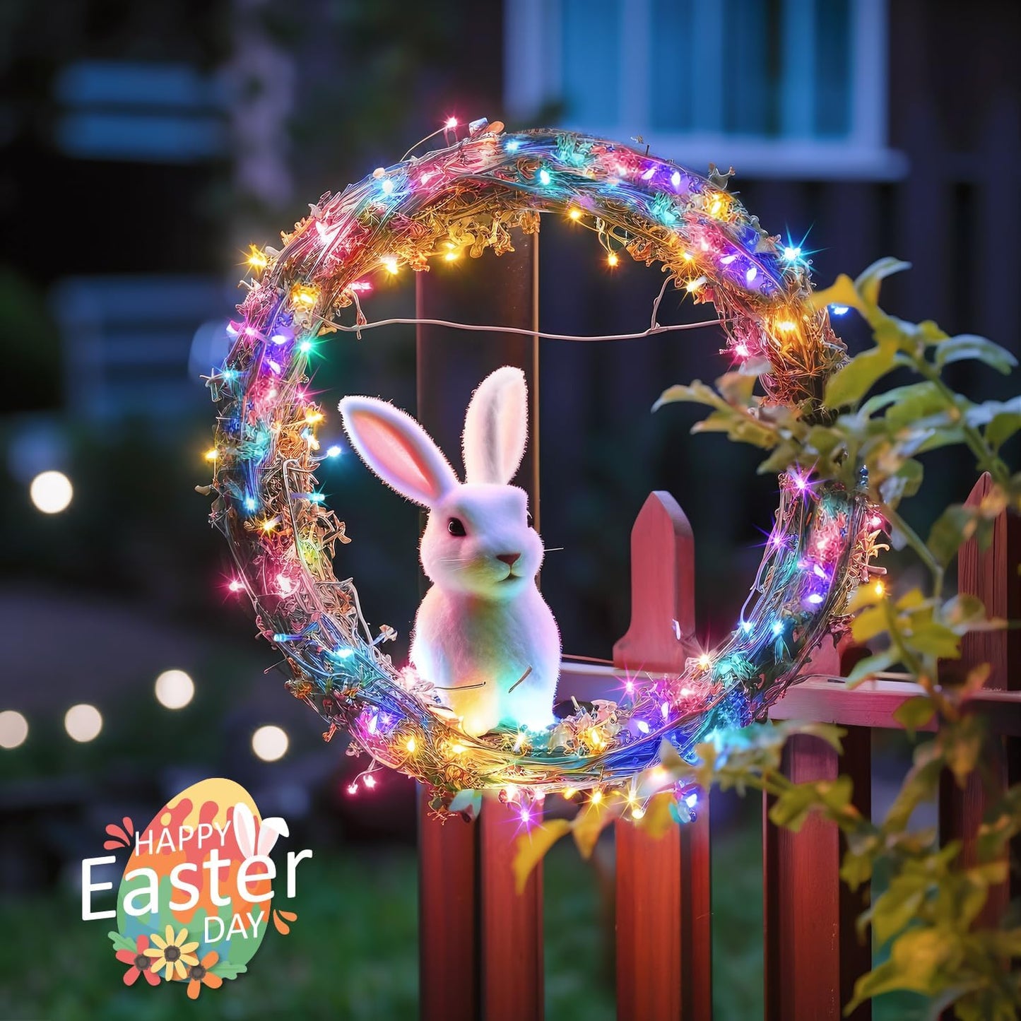 JMEXSUSS 33ft 100 LED Easter Lights for Indoor Outdoor Use, 8 Modes Connectable Easter String Lights Plug-in, Clear Wire Colorful Christmas String Lights Outdoor Waterproof