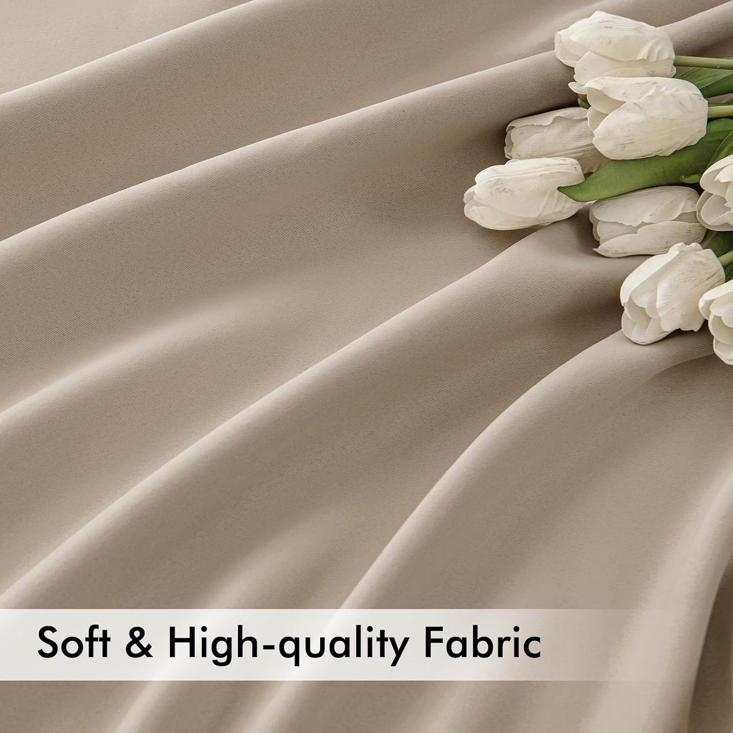 MIULEE Taupe Back Tab Blackout Curtains 120 Inch Long 2 Panels Set for Bedroom, Rod Pocket/Pinch Pleated Extra Long Thermal Insulated Living Room Darkening Light Blocking 10FT Drapes