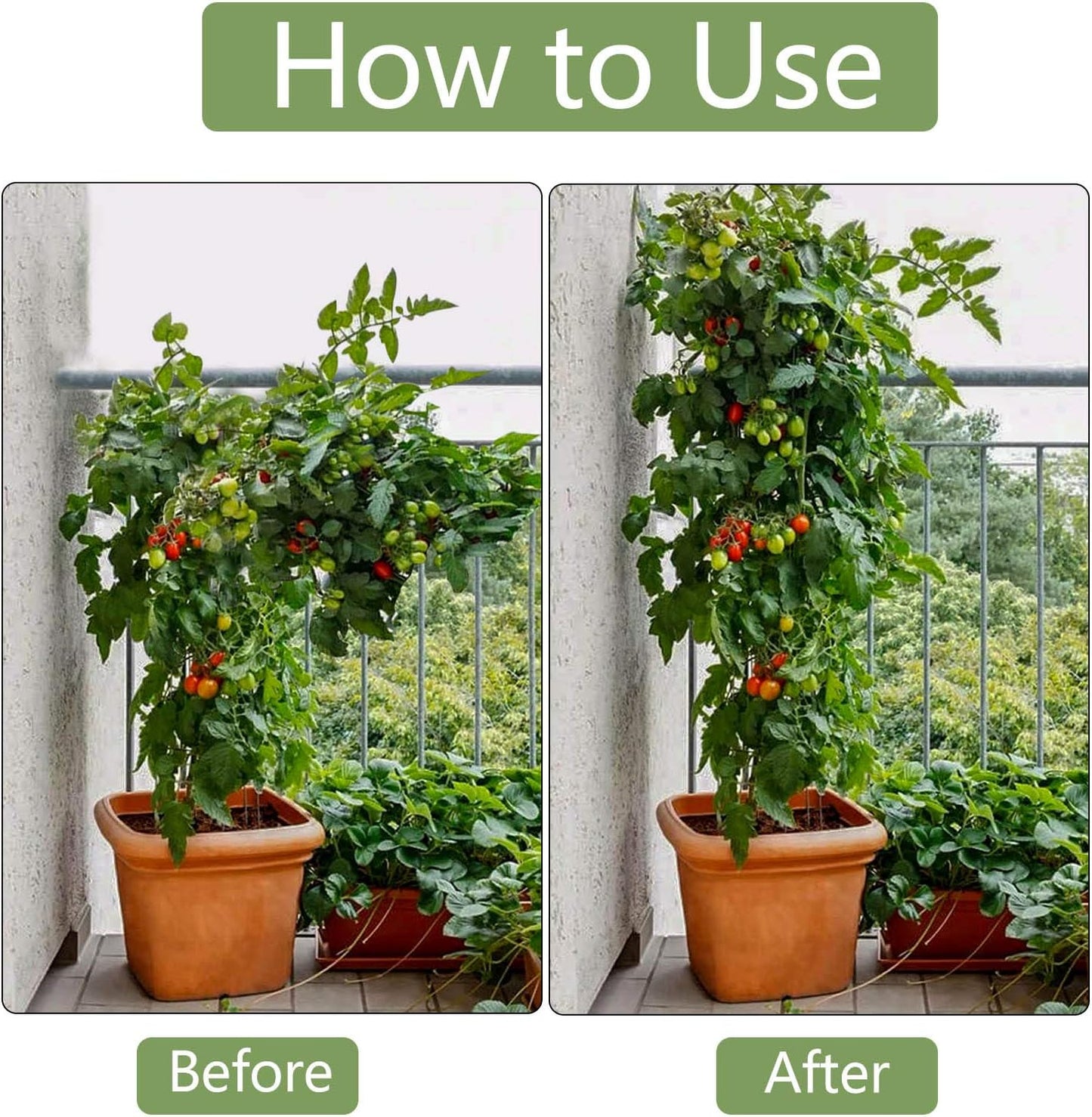 Garmeinea Garden Stakes 36 Inches Plastic Coated Steel Plant Stakes for Growing Climbing Plants, Pack of 25