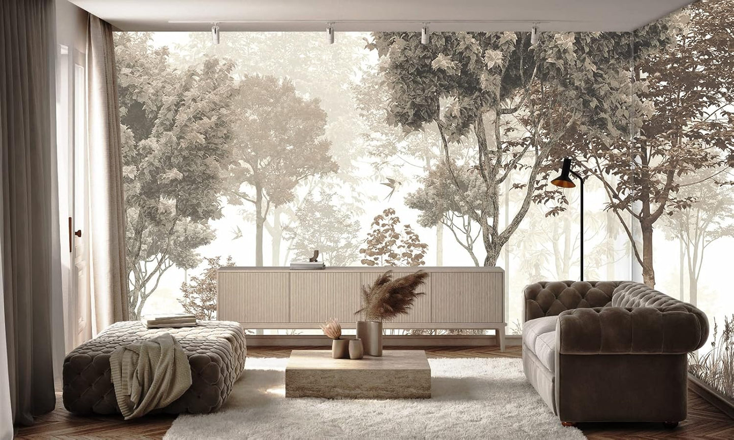 Vintage Forest Wallpaper Nature Wall Mural Wallpaper for Bedroom Living Room (Not Peel n' Stick)
