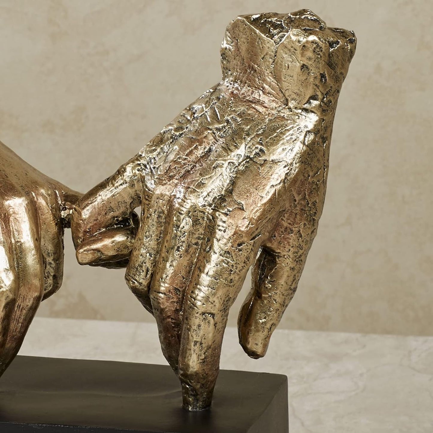 Touch of Class Lingering Hold Hands Table Sculpture Gold - Pinky Promise Statues - Desk Statue for Bedroom, Living Room, Office - Loving Touch