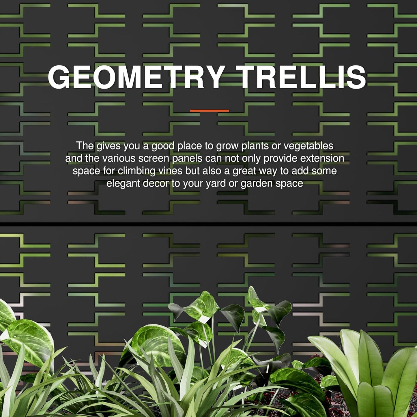 Casaphoria Metal Raised Garden Bed with Trellis and Wheels, 47"x47"x16" Planter Box for Climbing Plants, Vegetables & Vines, Features Drainage Holes and Privacy Screen (Black-Square)