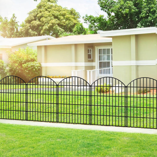 Metal Garden Fence 36in (H) x 23.3ft (L), 10 Panels + 11 Stakes Dog Fences Border Fence Animal Barrier, No Dig Garden Fencing for Yard Flower Bed Lawn Patio Outdoor, CTW3610 Black