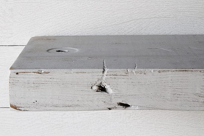 Urban Legacy Reclaimed Barn Joist Deep Floating Shelves | Deep Shelves with Low Profile Shelf Bracket with High Weight Capacity, Set of 2 (48" x 11" x 2.5", Rustic Gray)