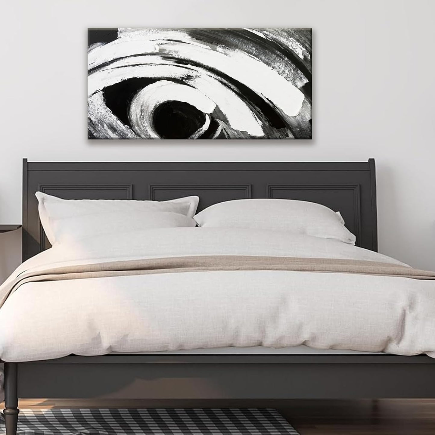 TAIJXAGSG Abstract Wall Art Black And White Wall Art Home Wall Decor Artwork Modern Canvas Art Wall Decor Painting Prints Pictures For Bedroom Office Artwork 20" X 40"