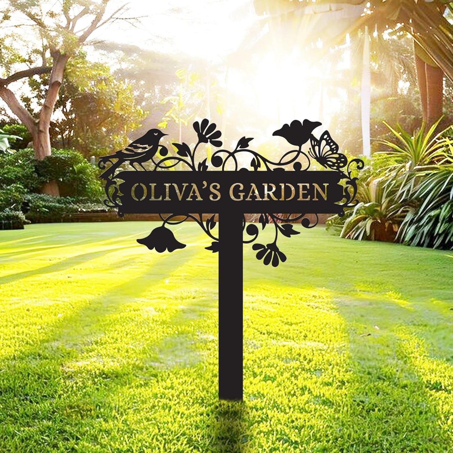 Metal Signs Customized | Personalized Garden Stake Metal Sign | Custom Metal Garden Sign | Personalized Garden Name Sign | Custom Sign Outdoor Metal | Gardening Decor Gifts for Gardeners