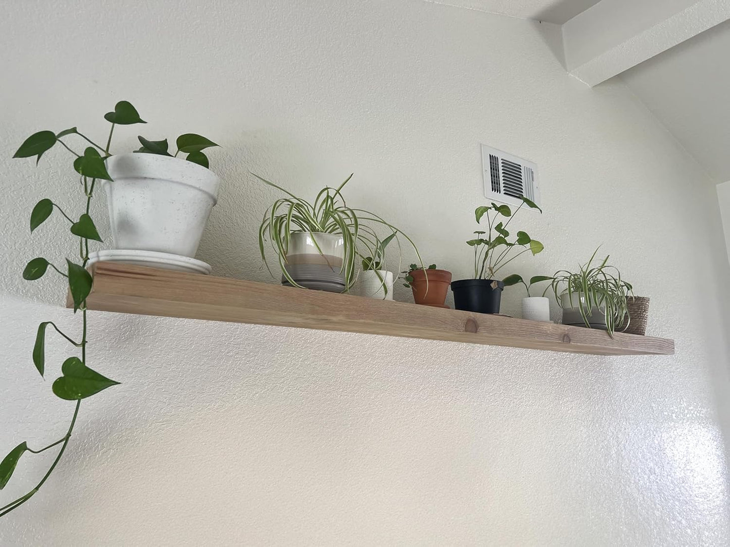 joelsantiques 60 Inch Wooden Floating Shelves for Wall - 60x6x2 in - Made of Natural Wood - Rustic Wall Shelves for Bedroom - Perfect for Living Room, Kitchen - Natural