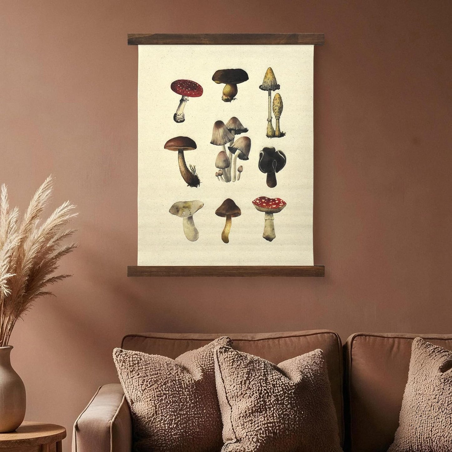 American Art Decor Hanging Linen Mushroom Tapestry Vintage Wall Art Hanging