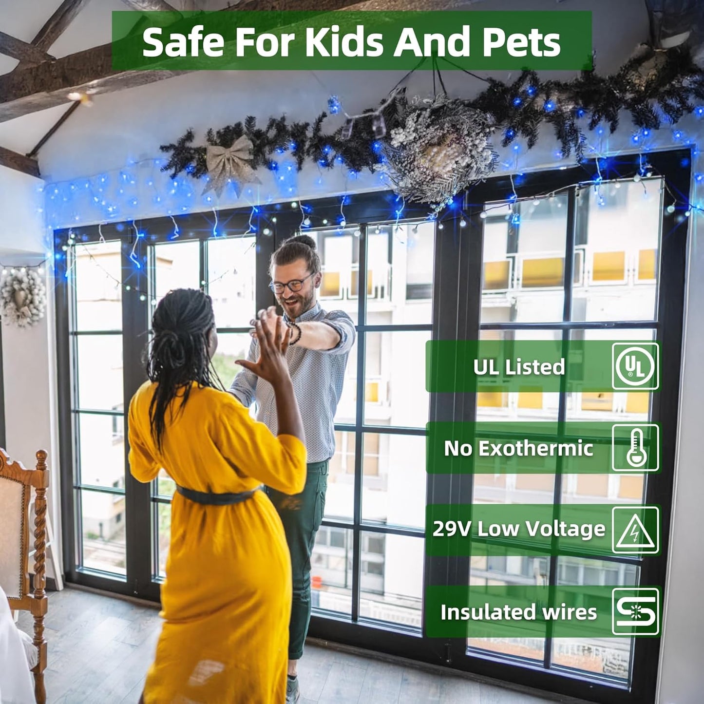 666 LED 66FT Icicle Lights Waterproof- 148 Drops 12 Modes Christmas Light with Memory Timer, Dimmable Christma TreeLights for Roof Balcony Holiday Gifts Blue