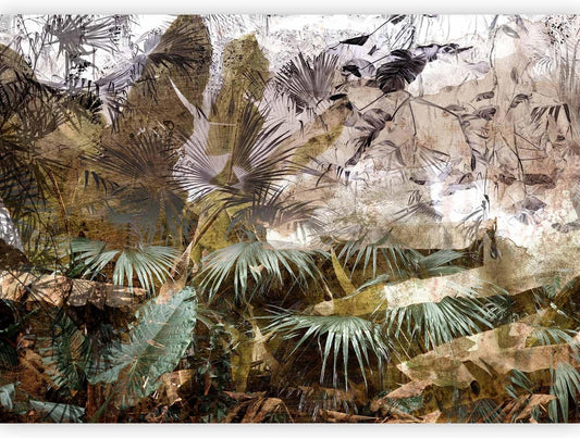 artgeist Premium Wall Mural Tropical Leaves 157x110 in - XXL Non-Woven Wallpaper Fleece Wall Decor Photo Print Picture Image Design Jungle Nature Palm Leaves Like Painted b-C-0789-a-a