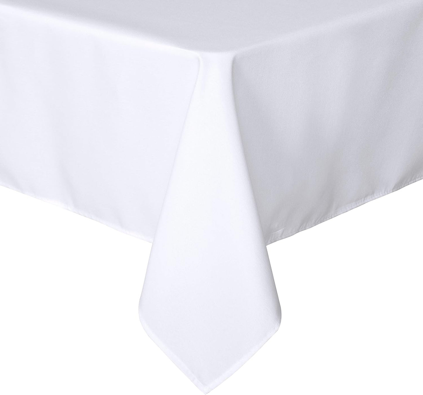 sancua Rectangle Tablecloth - 54 x 78 Inch - Stain and Wrinkle Resistant Washable Polyester Table Cloth, Decorative Fabric Table Cover for Dining Tables, Buffet Parties and Camping, White