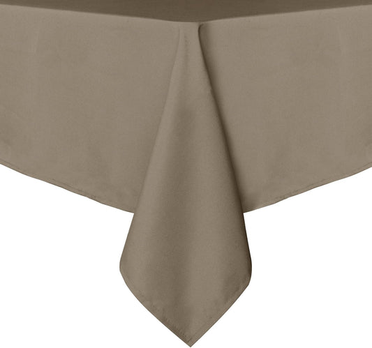 sancua Rectangle Tablecloth - 70 x 120 Inch - Stain and Wrinkle Resistant Washable Polyester Table Cloth, Decorative Fabric Table Cover for Dining Tables, Buffet Parties and Camping, Taupe