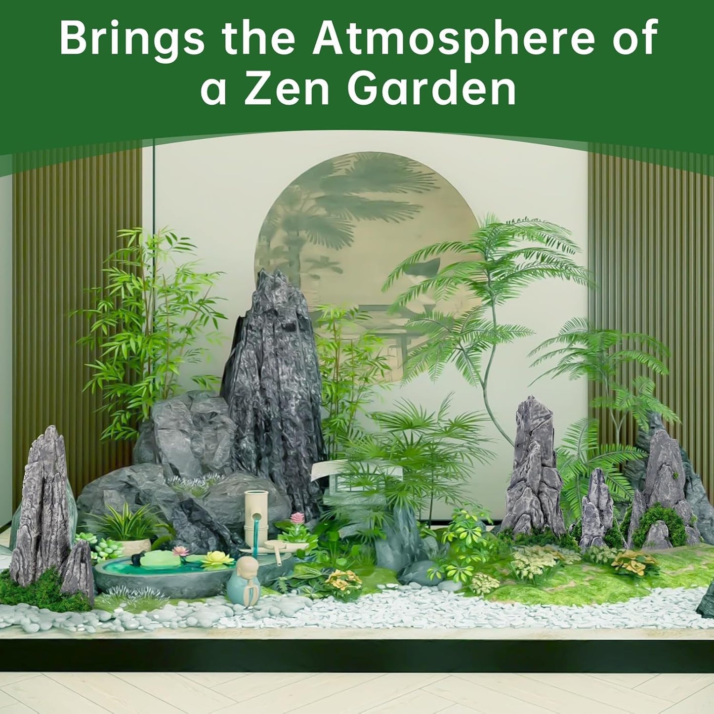 Mini Zen Garden Mountain Decor, Zen Garden Terrarium Accessories Decor Outdoor, Bonsai Figurines Decor Accessories