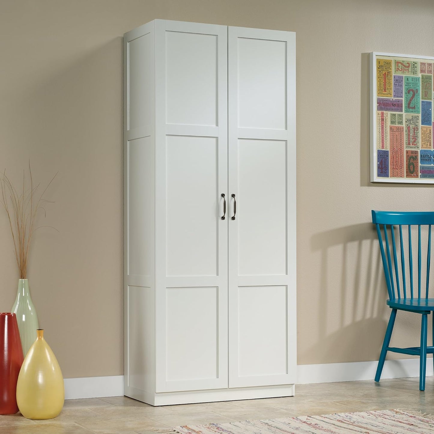 Sauder Select Storage Cabinet/ Pantry cabinets, White finish
