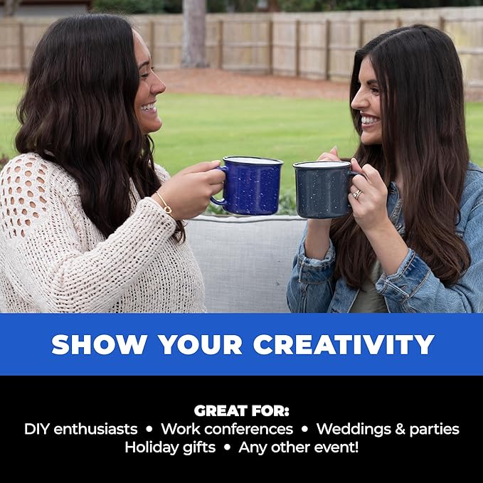 Set of 16 Ceramic Campfire Mugs – 15 Oz, Pink – Coffee & Tea Cups for Home, Work, Travel, Camping – Customizable, Great for DIY, Events, Companies