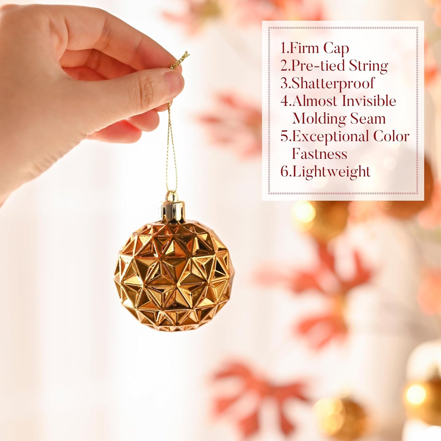Valery Madelyn Christmas Tree Decorations Ornament Set for Fall Halloween, 50ct 2.36 Inches Bronze Copper Brown Shatterproof Christmas Ball Ornaments Hanging Xmas Holiday Party Decor