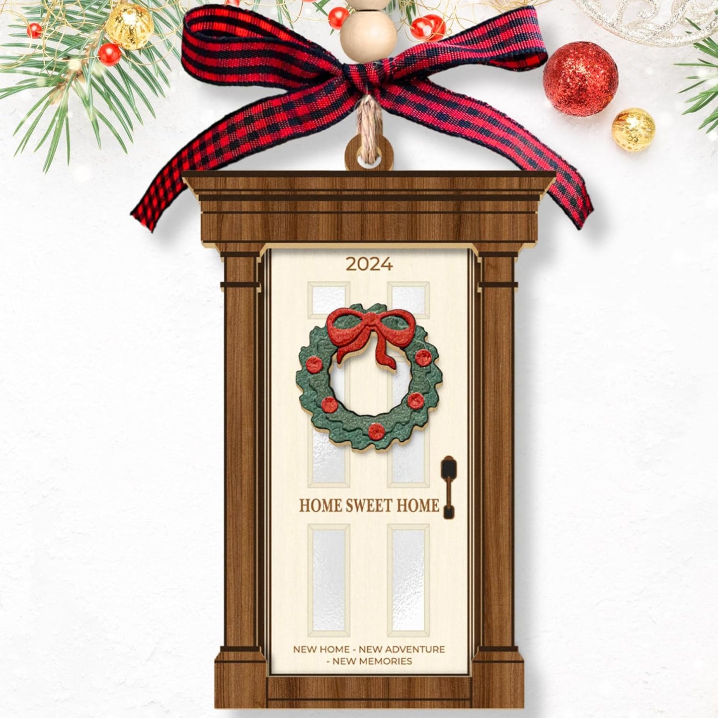 New Home Ornament 2024 - First Home 2024, First Christmas in Our Home 2024 - Housewarming Gifts New Home - Wood & Acrylic 1st Ornament