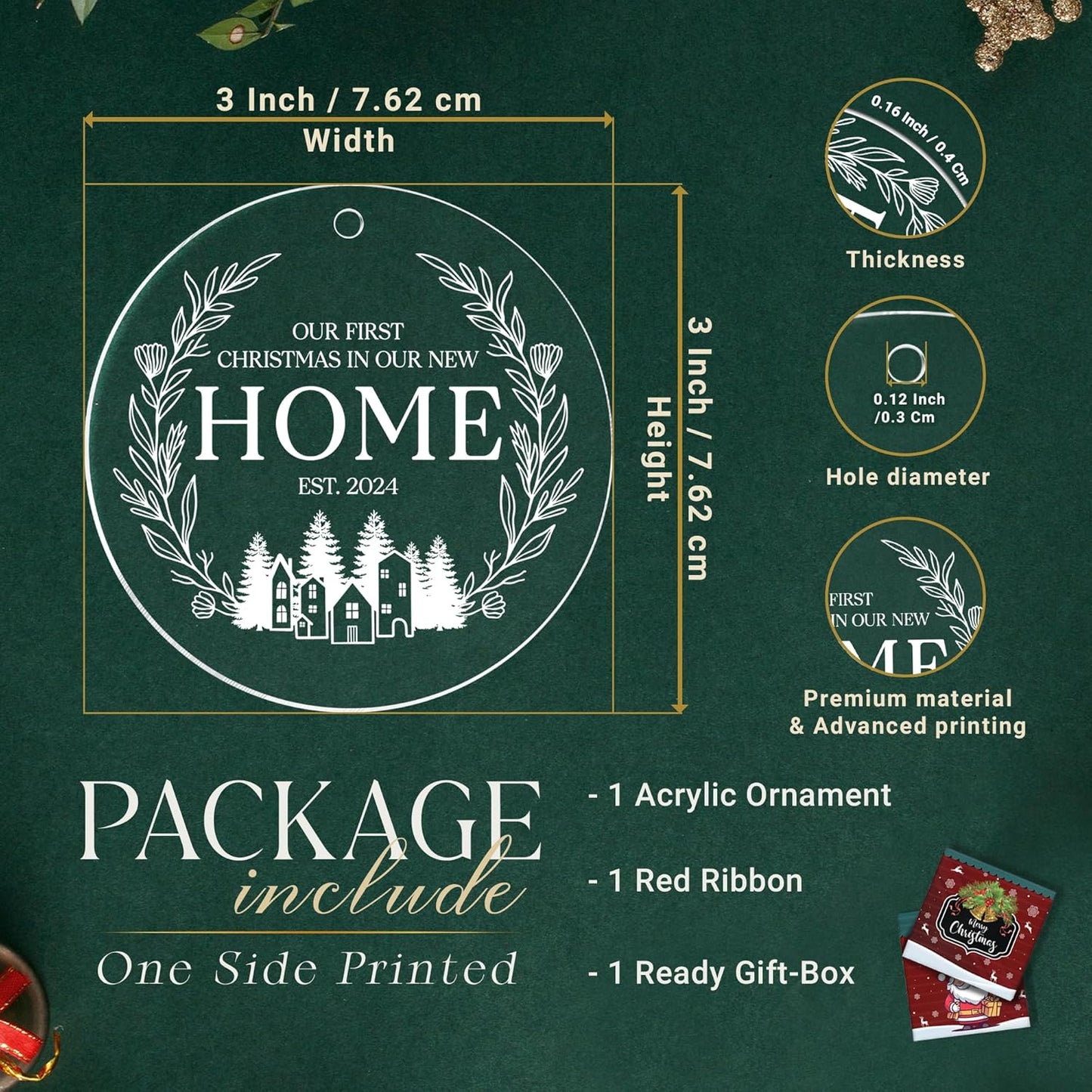 New Home Ornament 2024, Our First Christmas in Our New Home 2024, New House Gift Ideas for Couple, Welcome Home Gifts, Housewarming Gifts