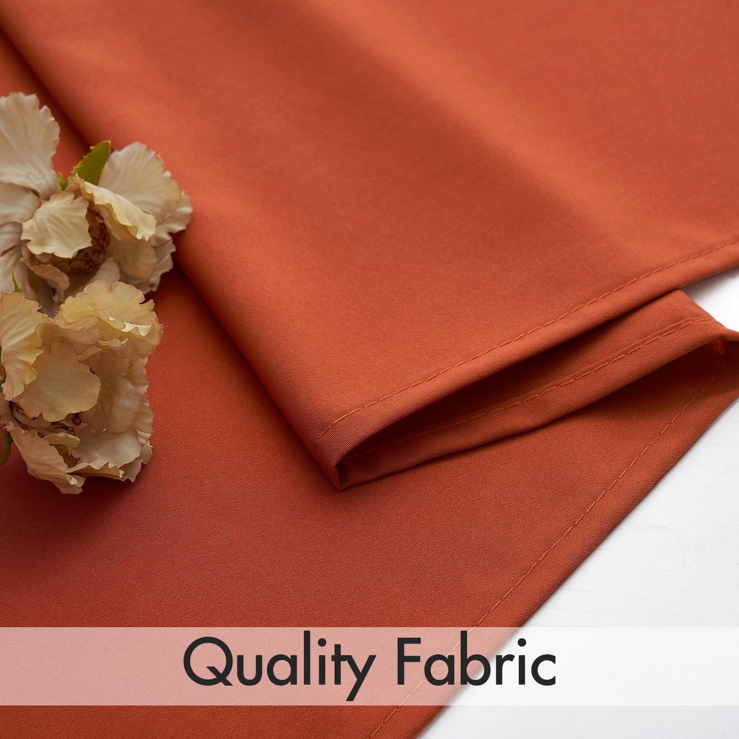 MIULEE Burnt Orange Privacy Sheer Curtains That Let Light in 84 Inches Long Non-See-Through Semi Sheer Curtain Light Filtering Window Curtains Drapes for Living Room Bedroom 2 Panels Set 42 X 84