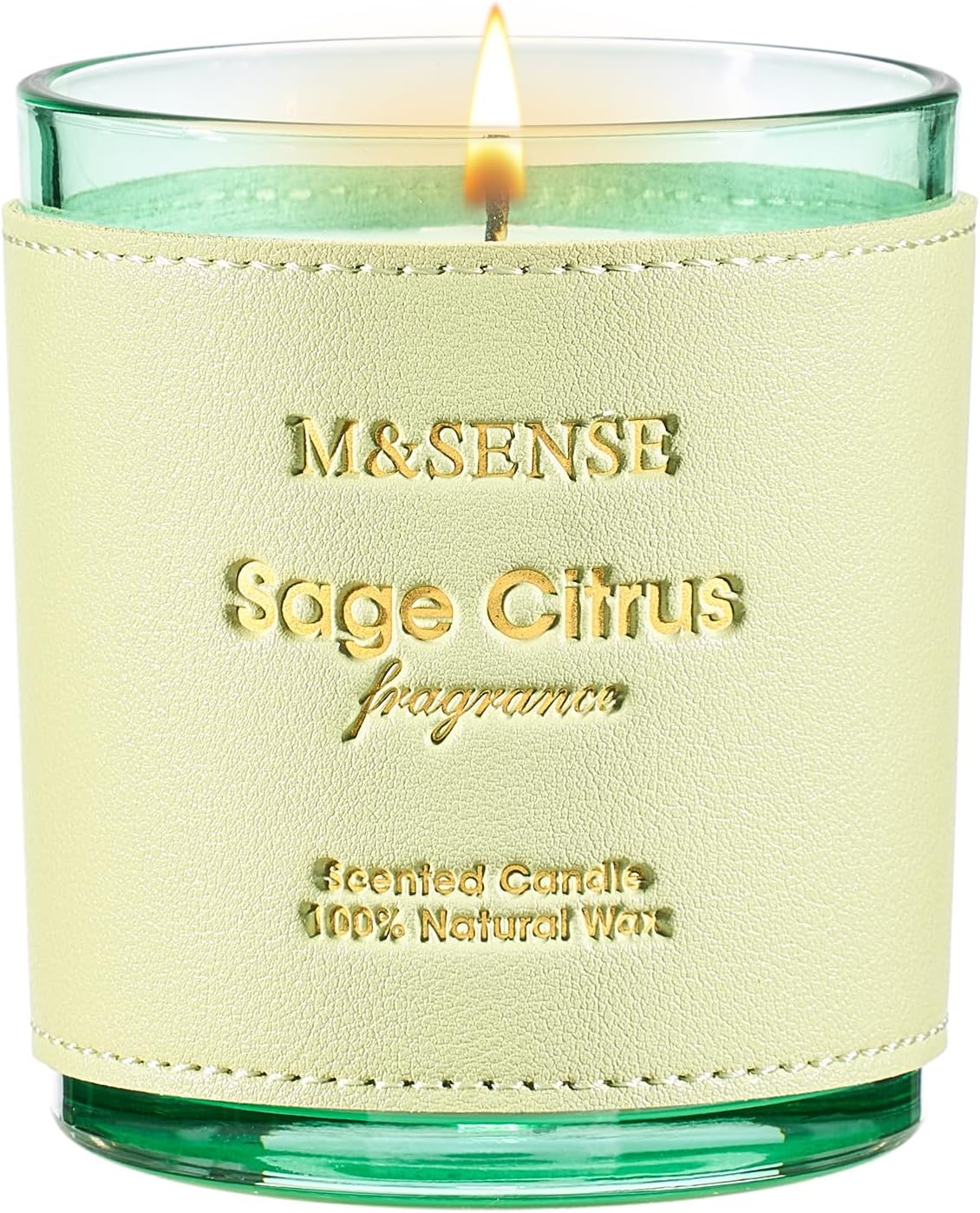 M&SENSE Sage Citrus Scented Vegan Soy Candles,Naturally Scented, No Toxin 10oz 42-Hour Long Burning Time,Calming Relax Air Purifying Candles for Home Fragrance,Housewarming Gift for Women & Men