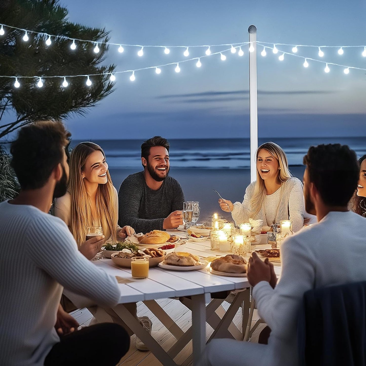 JMEXSUSS 100ft Globe String Lights Indoor Outdoor Waterproof, 200 LED White Christmas Fairy Lights Plug in with Remote, Connectable Hanging Lights for Bedroom Tent Camping Patio Wedding Garden Decor