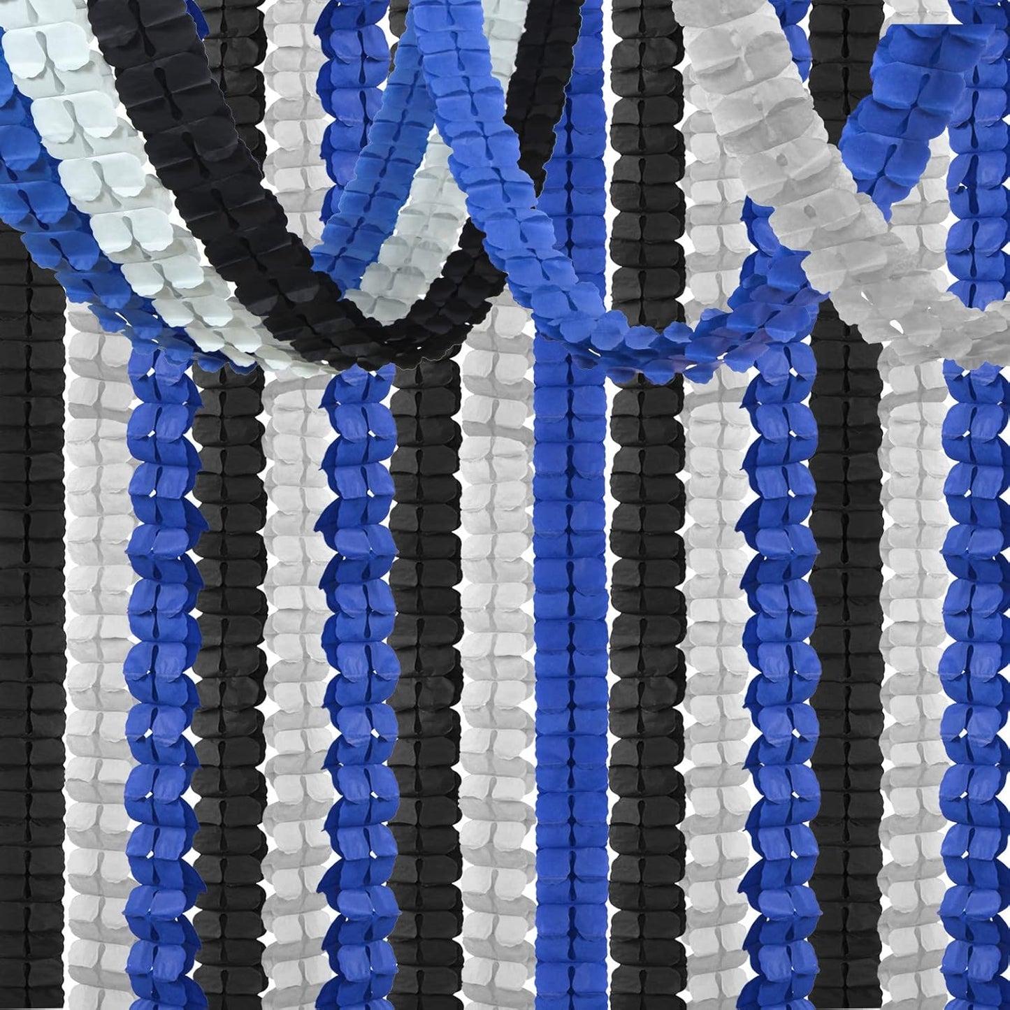 Navy-Blue Black-Silver Party-Decorations Streamers Garland - 157Ft Graduation Four-Leaf Clover Hanging Banner,Men Boys Birthday Wedding Bridal Neutral Baby Shower Fathers Day Decor Hugtmr