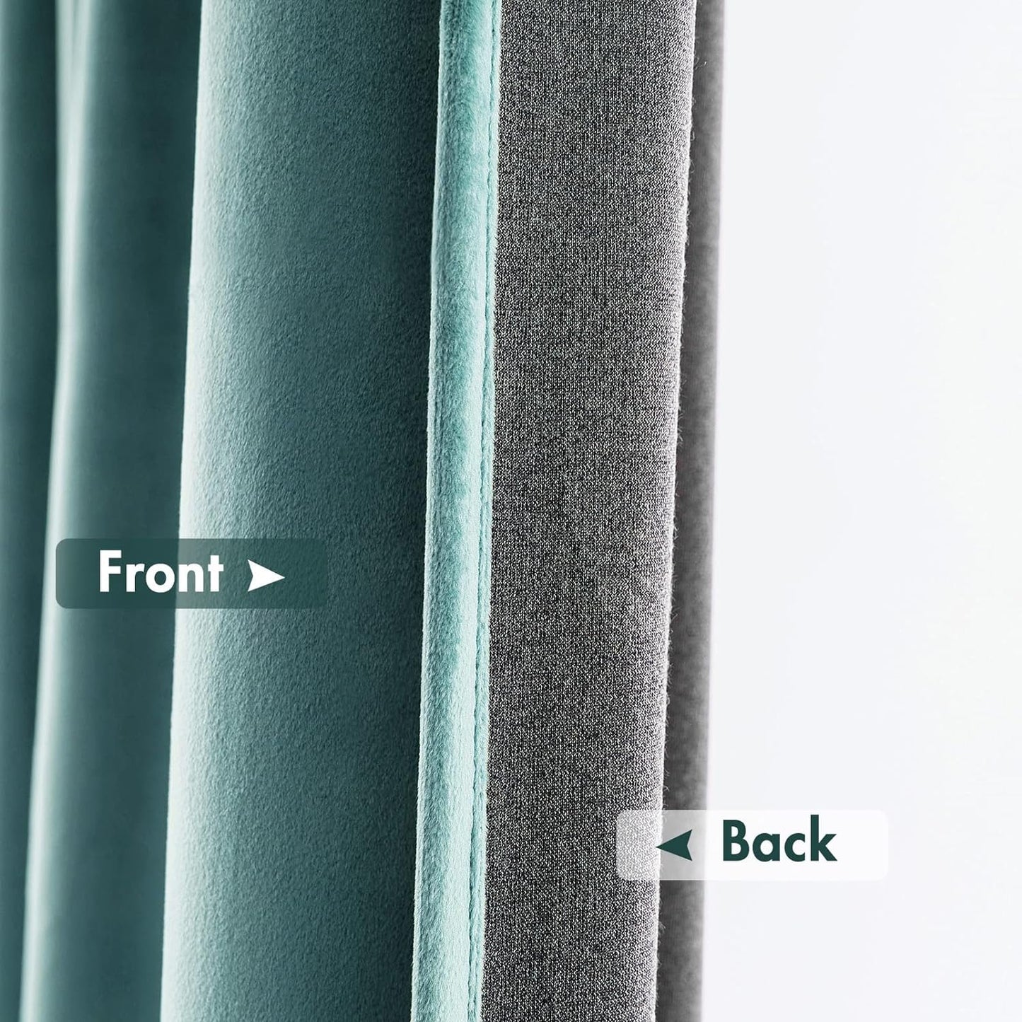 MIULEE Teal Velvet Curtains Thermal Insulated Blackout Curtain Drapes for Bedroom Living Room Darkening 84 Inches Long Curtains Panels Rod Pocket Set of 2