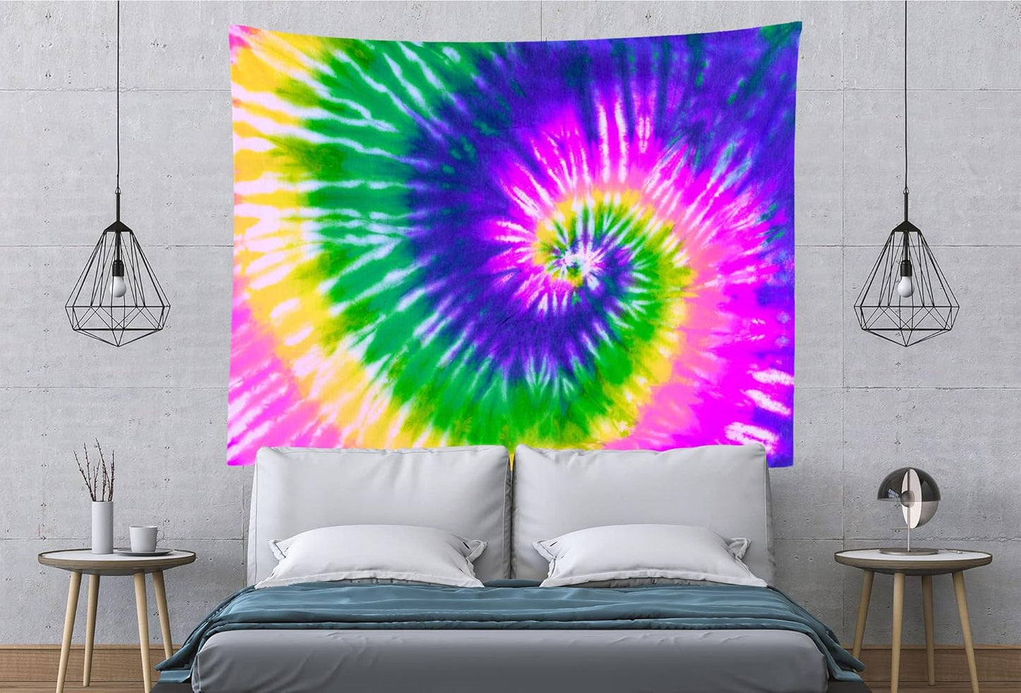 BELECO Tie Dye Tapestry Fabric Wall Hanging 106x70 Inch Hippie Tapestry 60's Tie Dye Wall Decor Watercolor Rainbow Spiral Tie Dye Art Tapestries for Bedroom Living Room Dorm Home Decor