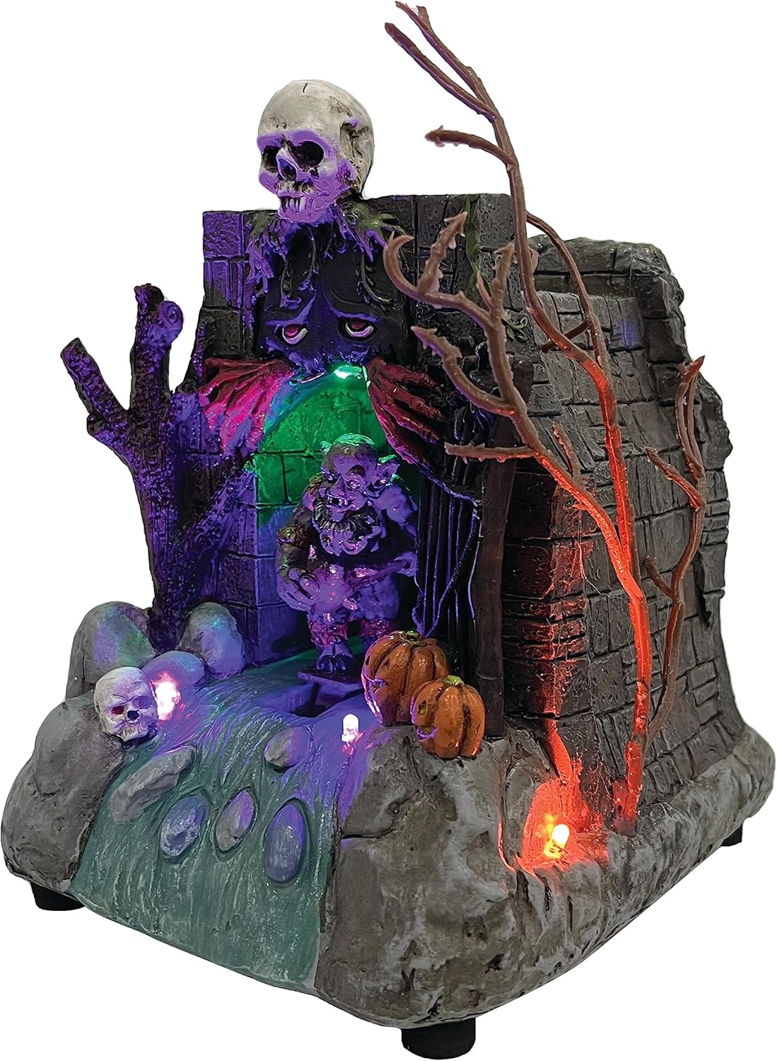 Animated Drainpipe Ghoul Halloween Figurine | Spooky Town Collection Accessories with Multi-Color LED, Motion and Sound for Halloween Decorations | 8.66 Inch